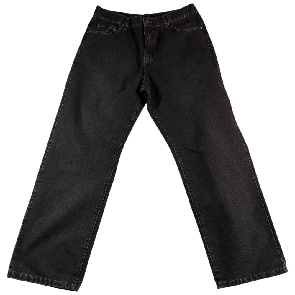 Calvin Klein Jeans Mens 34 Black Denim Stretch Dark Wash Straight Leg Outdoor